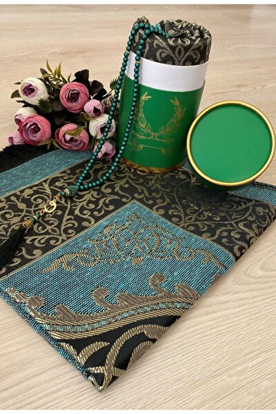 5 Pieces Velvet Prayer Rug Set, Dowry Bundle Bridal Set, Boxed Islamic Gift, Cotton, Dowry Gift, Islamic Wedding Gifts, good Eid Ramadan Gift