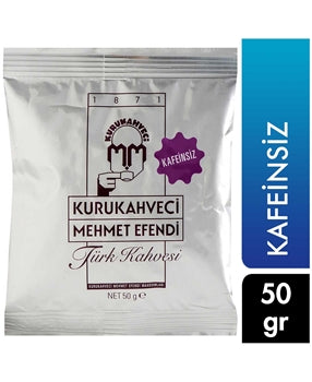 Kuru Kahveci Mehmet Efendi DECAFFEINE-FREE TURKISH COFFEE DECAF 50 GM