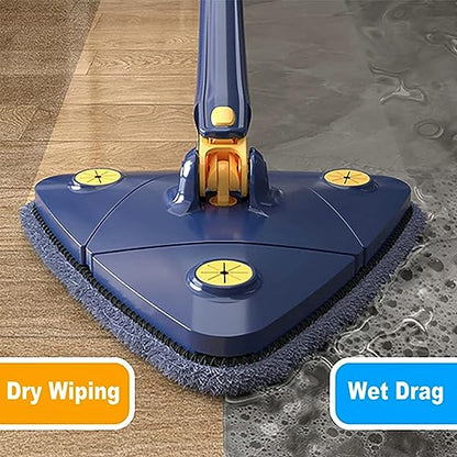 360° Rotatable Adjustable Cleaning Mop Triangle Microfiber Mop with Long Handle Hand Twist Quick Dry Mop Multifunctional Wet and Dry Mop SF Traders