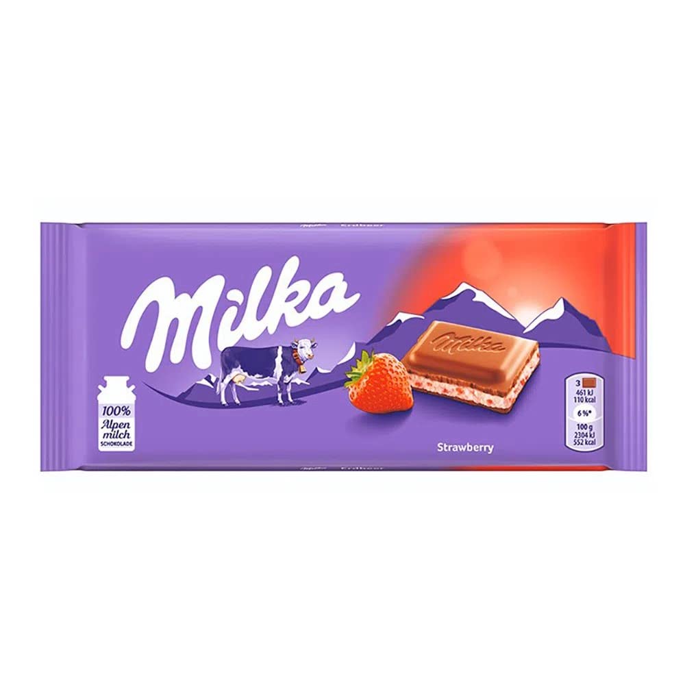 Milka Strawberry Yoghurt Chocolate Bar 100g