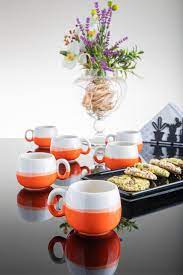 Doreline Coffeart Orange Double Color Handmade Turkish Cup SF Traders