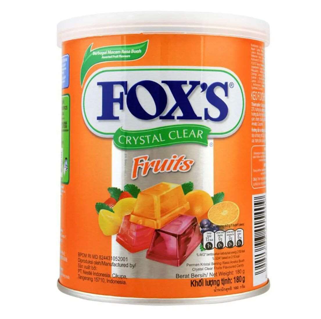 Fox's Crystal Clear Mixed Fruit Flavored Candy, Tin, 180gm SF Traders