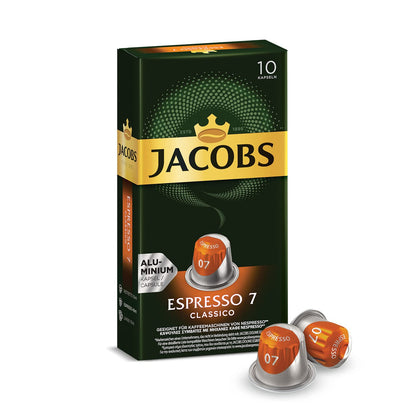 Jacobs Espresso 7 Classico, Medium Density, Balanced and Fruity Espresso Capsules, 10 Pieces SF Traders