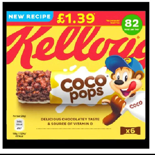 Kelloggs Coco Pops Cereal Bars 6x20g SF Traders