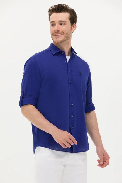 Men's Blue Long Sleeve Basic Shirt SF Traders