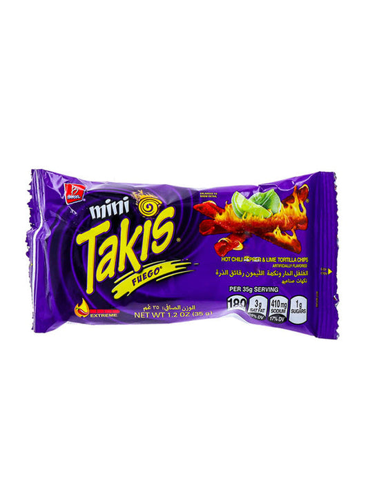 Takis Fuego Mini Peper Lime Tortilla Chips, 35g SF Traders