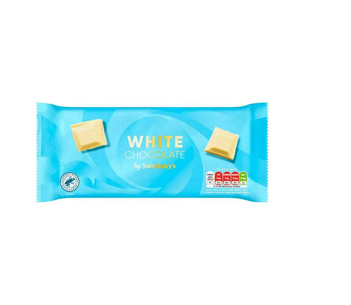 Sainbury's White Chocolate Bar 200gm