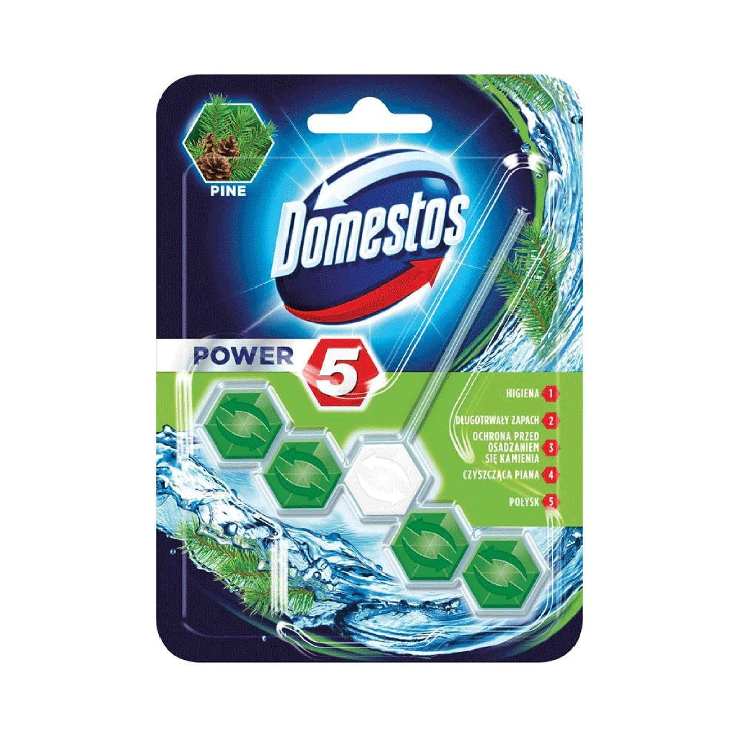 Domestos Power 5 Pine Toilet Block 55g