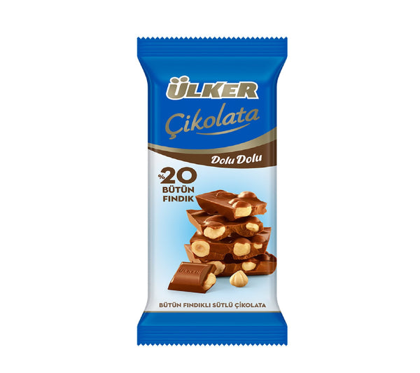 Ulker Dolu Dolu Milk Chocolate with Whole Hazelnuts 77Gm