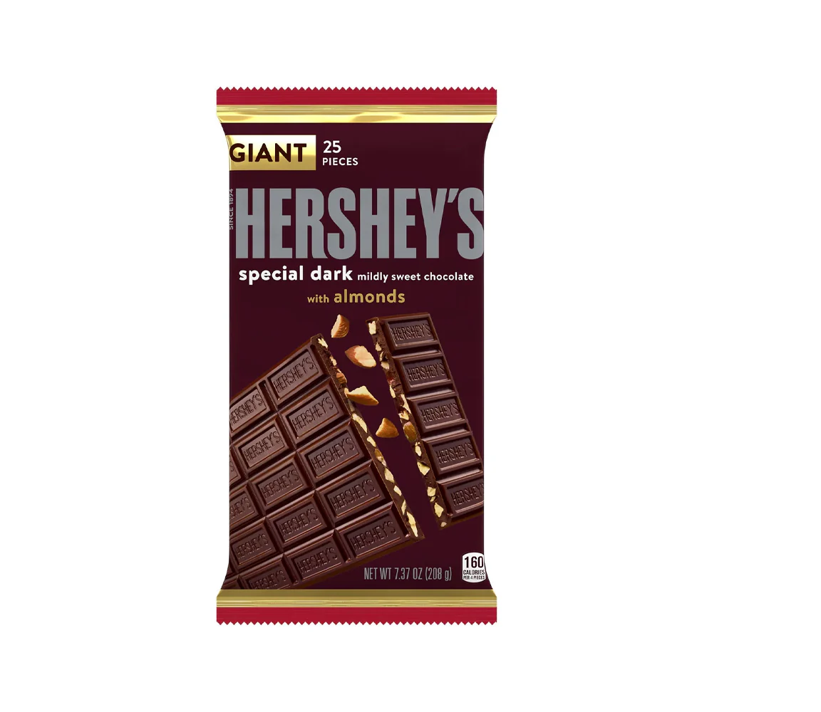 Hersheys Giant Special Dark With Almonds Chocolate 208g