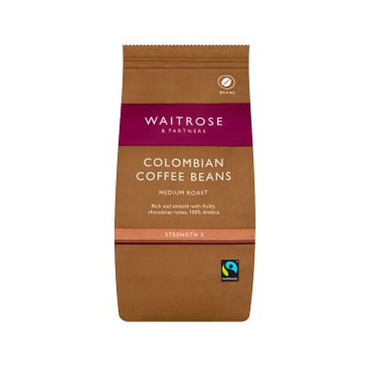 Waitrose Colombian Coffee Beans Strength 3 227g