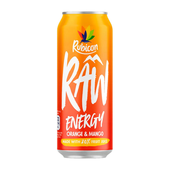 Rubicon Raw Energy Orange & Mango Can 500ml
