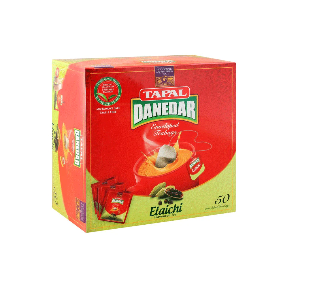 Tapal Danedar Enveloped Tea Bags Elaichi, 50-pack