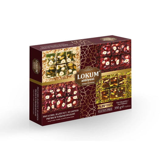 Premium Turkish Delight with Pistachio and Hazelnut Flavor 350g