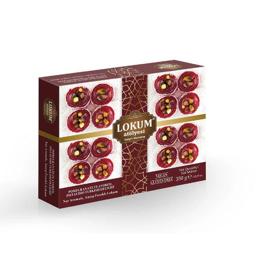 Pomegranate Flavored Turkish Delight with Pistachio 350g