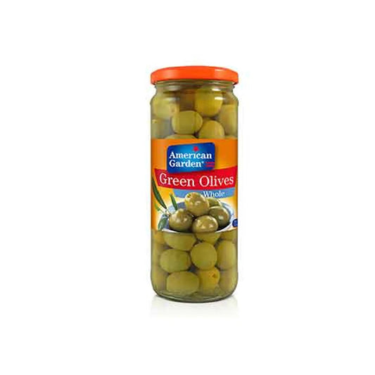 American Garden Green Olives Whole 450g