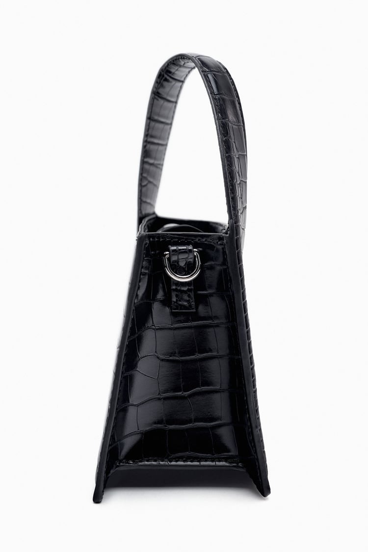 ZARA MOCK CROC CITY BAG Black SF Traders