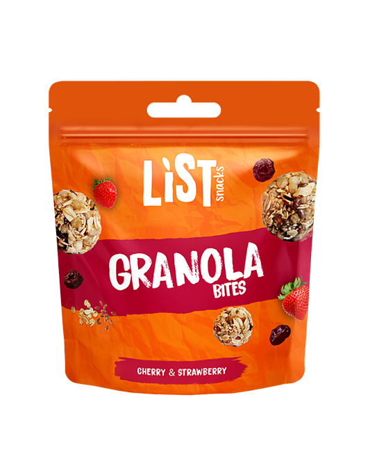 List Snack Cherry & Strawberry Granola Balls